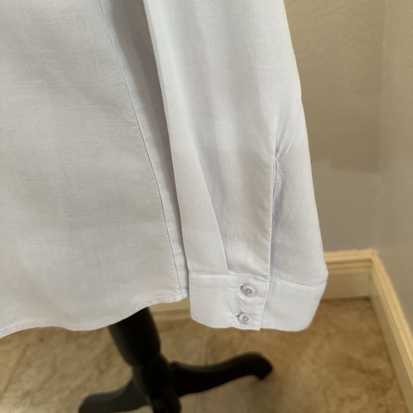 SIDE STITCH Shirt Womens XXS Button Up Long Sleeve Woven Light Blue - Picture 5 of 9
